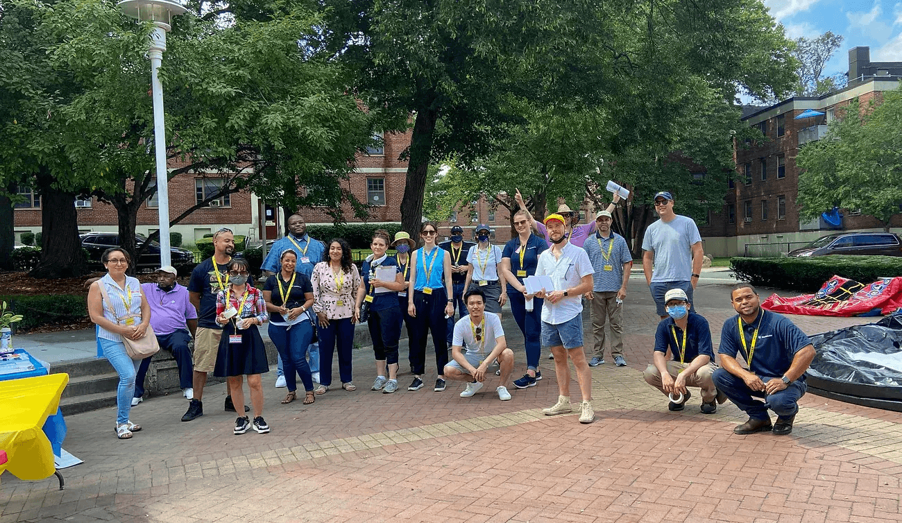 community members at project site